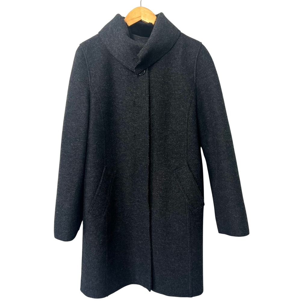 Hilary‎ Radley Women's 10 Charcoal Gray Wool Coat Removable Double Liner Capsule